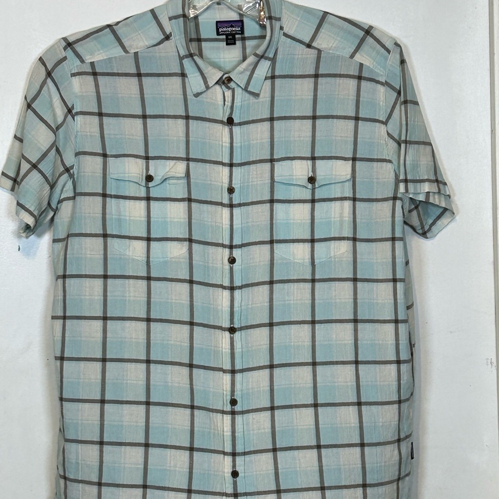 Patagonia‎ Men's Sky Blue Plaid Shirt - Picture 8 of 10